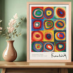 Cuadro Living Kandinsky Anillos Arte Abstracto Marco Oak Marco Marrón Claro