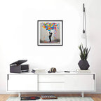 Cuadro Banksy Flying Balloon Girl Arte Decoracion 33x33cm Marco Negro