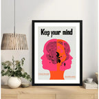 Cuadro Keep Your Mind Mantén Tu Mente Frase Psicología Marco Negro