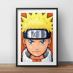 Cuadro Naruto Pop Art Anime Manga Decoracion Con Paspartú Marco Negro