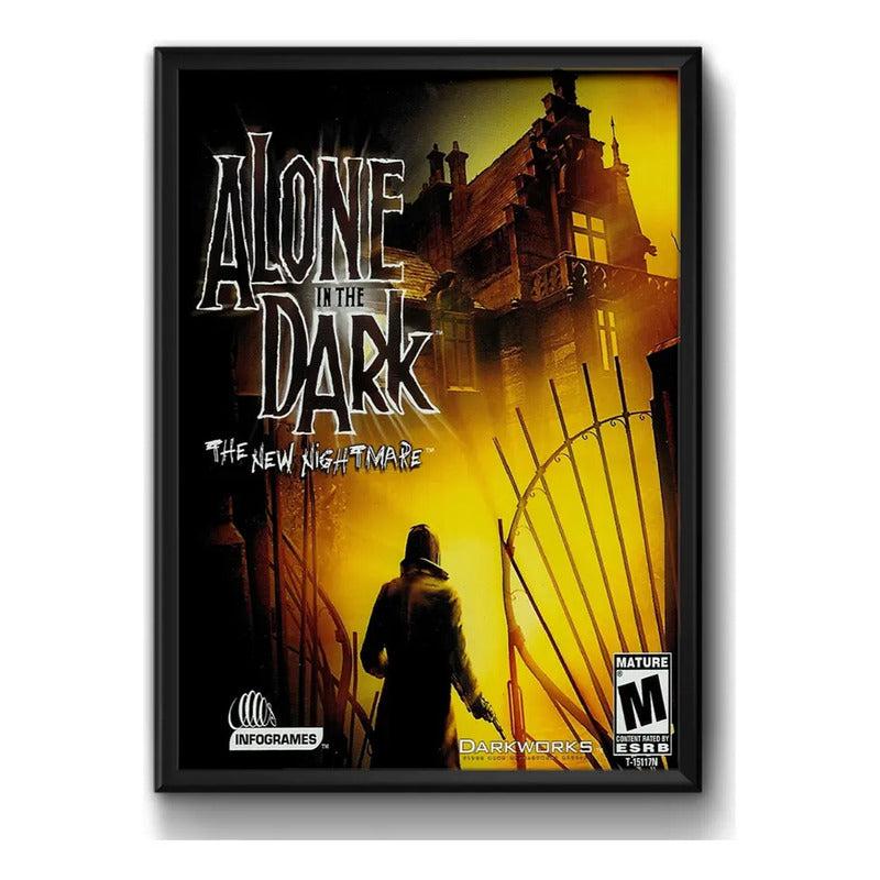Cuadro Alone In The Dark Game Ps Videojuego Decoracion Geek Marco Negro