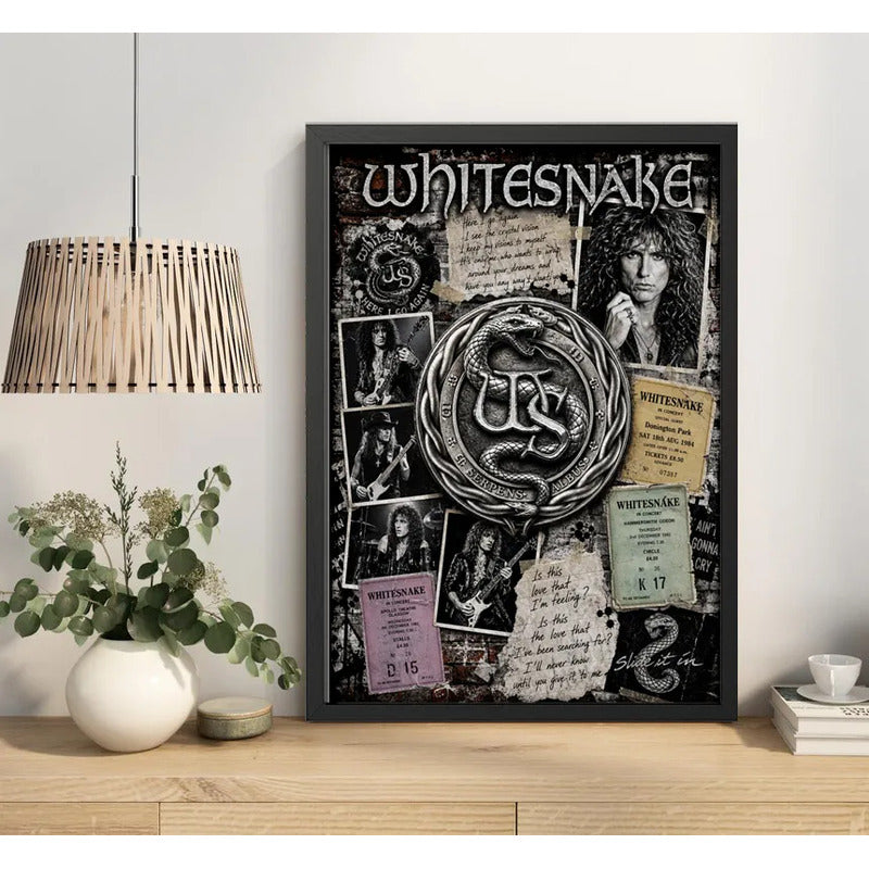 Cuadro Whitesnake Banda Hard Rock David Coverdale Colección De Recuerdos Negro