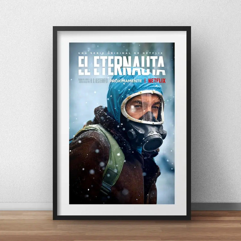 Cuadro El Eternauta Serie Argentina Ficción Con Paspartú Modelo 2 Negro