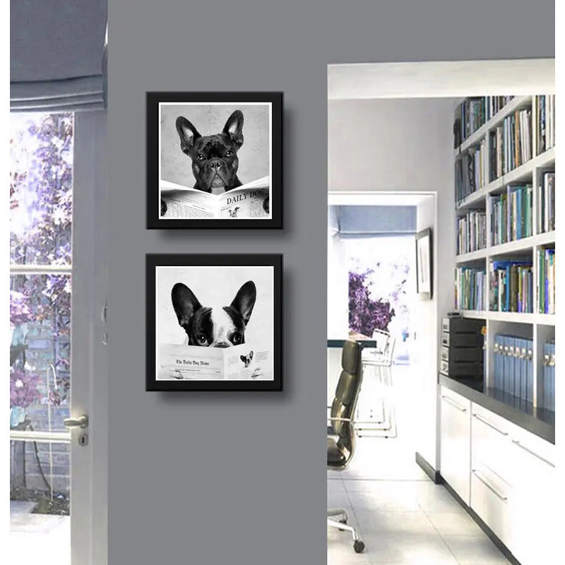 Set 2 Cuadros Perro Baño Mascota Diario Decoracion Pet Brs10