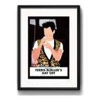 Cuadro Save Ferris Minimalista Pelicula Cine Con Paspartú Marco Negro