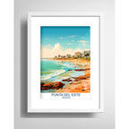 Cuadro Punta Del Este Uruguay Rambla Playa Mar Con Paspartú