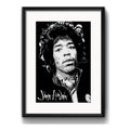Cuadro Jimi Hendrix Blanco Y Negro Rock Decoracion Paspartú Marco Negro