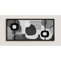 Cuadro Dormitorio Living Boho Abstracto Blanco Negro Grande Marco Negro
