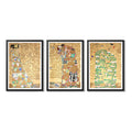 Set 3 Cuadros Living Dormitorio Gustav Klimt Stoclet Frieze Marco Negro