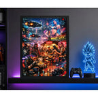 Cuadro Cyberpunk 2077 Night City Videojuego Playstation Game Marco Negro