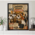 Cuadro Carnaval Uruguayo Candombe La Llamada Arte Retro Marco Negro
