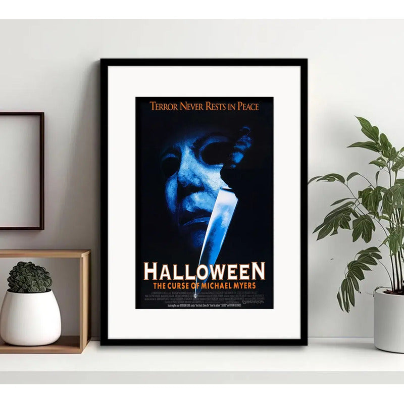 Cuadro Halloween By John Carpenter Terror Pelicula Paspartú Halloween 6 - The Curse Of Michael Myers Con Marco Negro