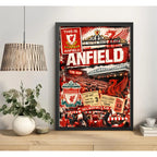 Cuadro Estadio Anfield Liverpool Fc Inglaterra Futbol Retro Marco Negro