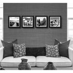 Set 4 Cuadros Montevideo Uruguay En Blanco Y Negro Ciudad