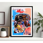 Cuadro Basquiat Arte Urbano Callejera Graffitis Street Art Basquiat Scull Con Marco Negro