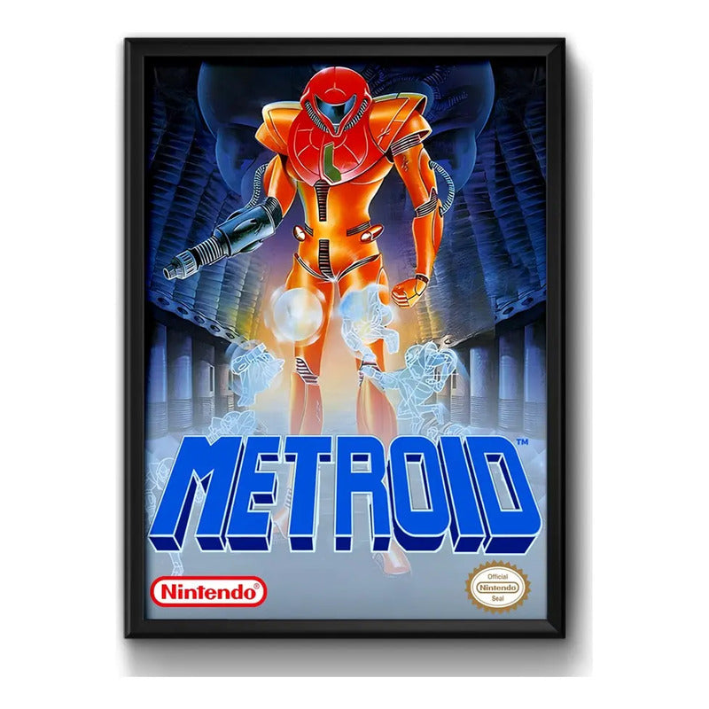 Cuadro Metroid Samus Nintendo Game Videojuego Decoracion Bs3 Marco Negro