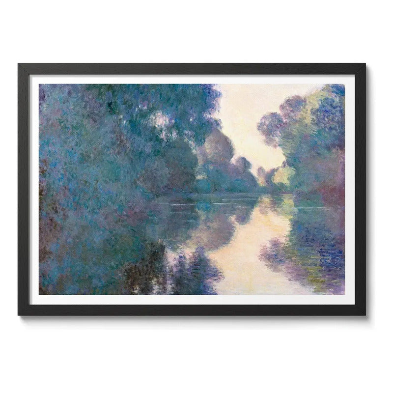 Cuadro Claude Monet Impresionismo Arte Obras Decoracion Morning On The Seine Near Giverny Marco Negro