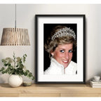 Cuadro Diana De Gales Princesa Lady Di Foto Con Paspartú Marco Negro