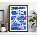 Cuadro Copa Del Mundo Futbol Fifa 2026 Póster Oficial Ciudad Filadelfia Estados Unidos Negro