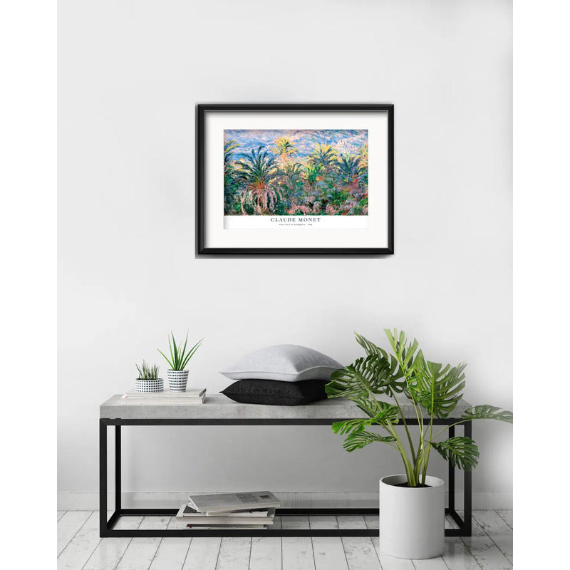 Cuadro Monet Palmeras De Bordighera 53x43cm Con Paspartú Marco Negro
