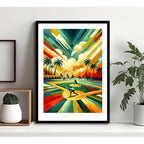 Cuadro Béisbol Baseball Jugador Equipo Club Gym Decoracion Pop Art 3 Con Marco Negro