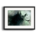 Cuadro Lobos Salvajes Blanco Y Negro Decoracion Con Paspartú Marco Negro