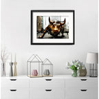 Cuadro Toro Wall Street Charging Bull 53x43cm Con Paspartú Marco Negro