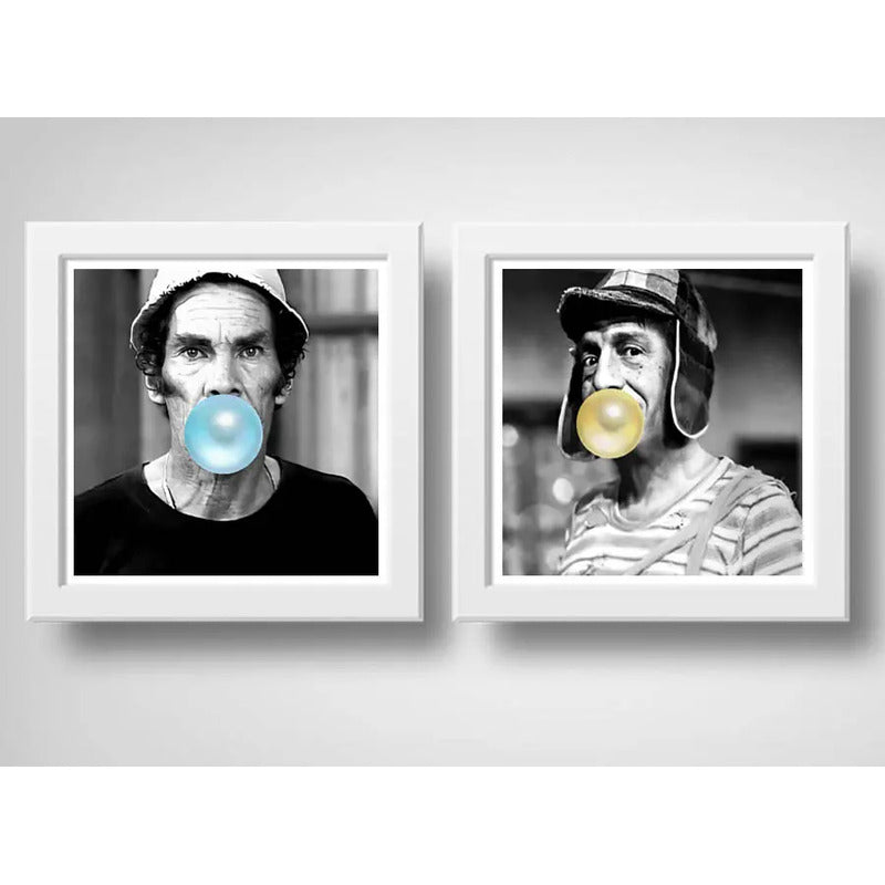 Set 2 Cuadros Don Ramon El Chavo Del Ocho Chicle Decoracion