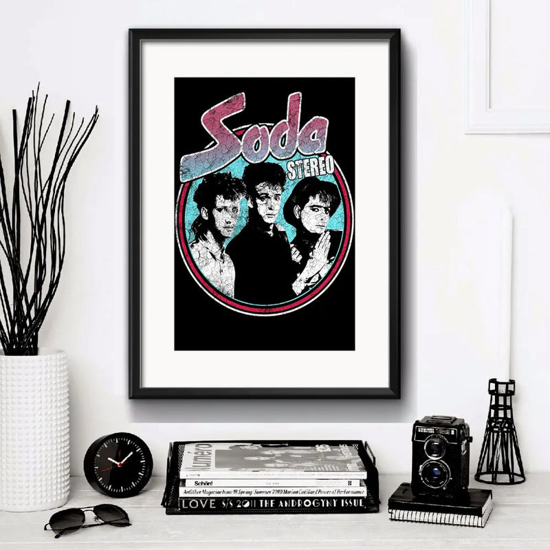 Cuadro Soda Stereo Banda Rock Brs1 Decoracion Con Paspartú