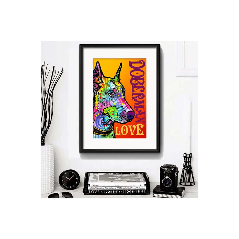 Cuadro Perro Pop Art Todas Las Razas Decoracion Con Paspartú