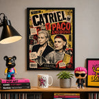 Cuadro Ca7riel & Paco Amoroso Arte Trap Pop Hip Hop Album Marco Negro