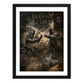 Cuadro Medieval Batalla Caballeros Armadura Arte Vintage Marco Negro