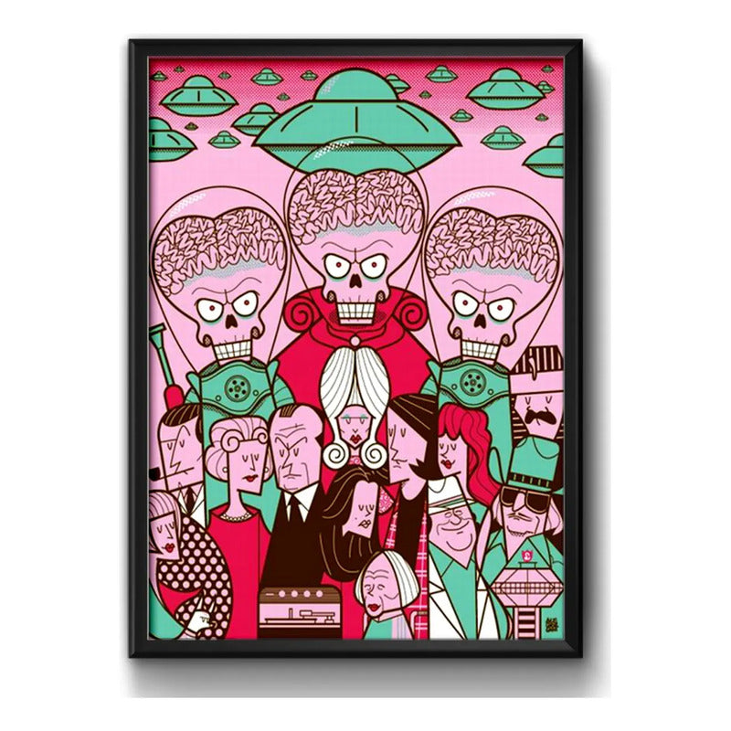 Cuadro Marcianos Al Ataque Marte Et Pelicula Arte Decoracion Marco Negro