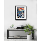 Cuadro Gran Ola Monte Fuji Arte Japonés 53x43cm Con Paspartú Monte Fuji Winter Con Marco Negro