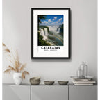 Cuadro Cataratas Brasil Argentina Iguazu 53x43cm C/ Paspartu Marco Negro