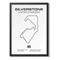 Cuadro Pistas De Carreras Autodromo Formula 1 Minimalista Silverstone Reino Unido Marco Negro