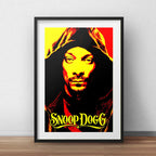 Cuadro Snoop Dogg Rap Hip Hop Musica Art Decoracion Paspartú Marco Negro