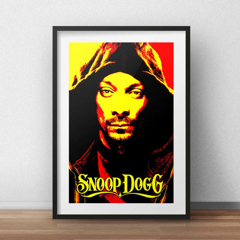 Cuadro Snoop Dogg Rap Hip Hop Musica Art Decoracion Paspartú Marco Negro