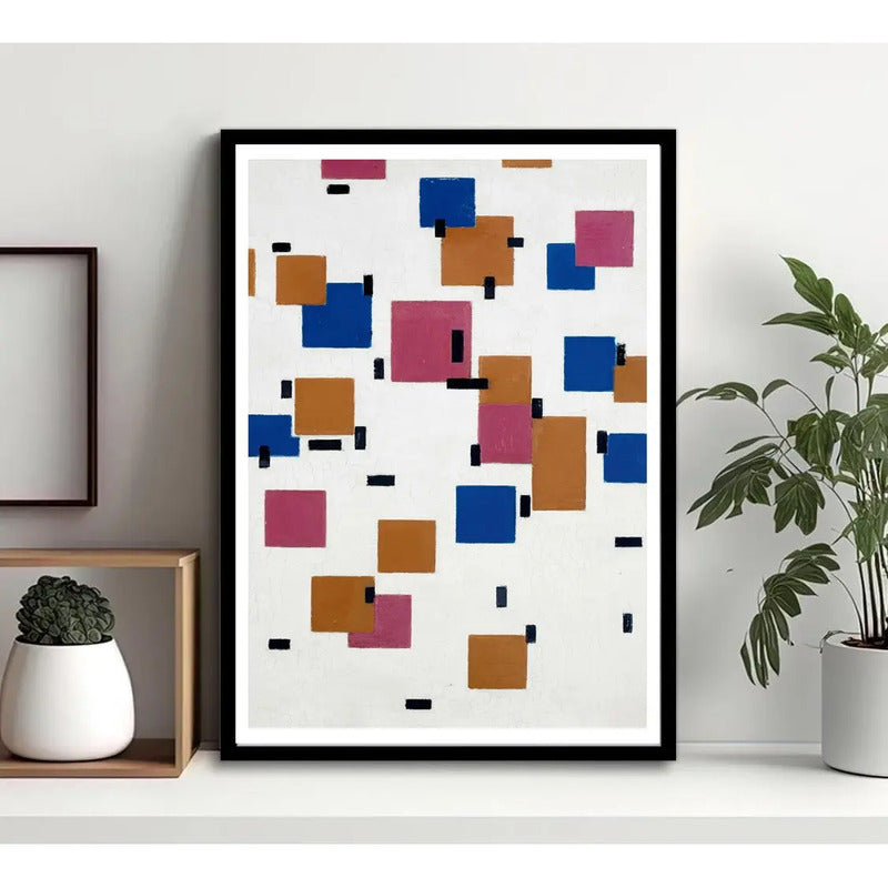 Cuadro Piet Mondrian Arte Modernismo Obras Decoracion Composition In Colour A Con Marco Negro