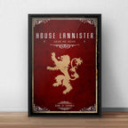 Cuadro Casas De Game Of Thrones Juego De Tronos Decoracion