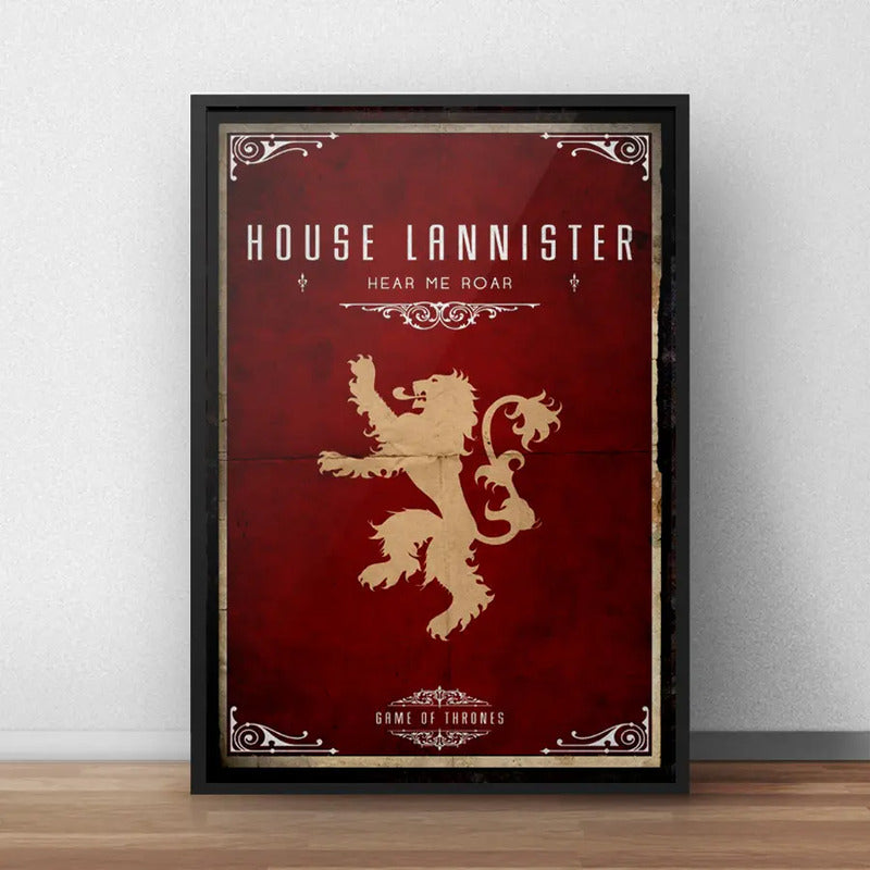 Cuadro Casas De Game Of Thrones Juego De Tronos Decoracion