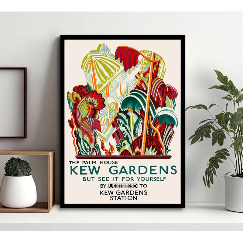 Cuadro Kew Gardens Flower Market Londres Br1 Flores Botanica Marco Negro