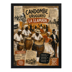 Cuadro Carnaval Uruguayo Candombe La Llamada Arte Retro Marco Negro