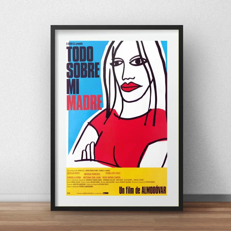 Cuadro Todo Sobre Mi Madre Almodovar Pelicula Con Paspartú Marco Negro