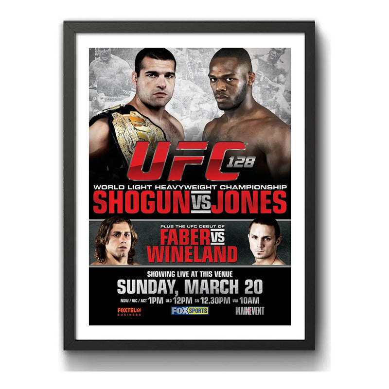 Cuadro Ufc Fight Peleas Famosas Retro Mma Deporte Coleccion Ufc 135 Jon Jones Vs Rampage Jackson Negro