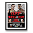 Cuadro Ufc Fight Peleas Famosas Retro Mma Deporte Coleccion Ufc 135 Jon Jones Vs Rampage Jackson Negro