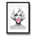 Cuadro Marilyn Monroe Chicle Blanco Y Negro Con Paspartu