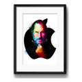 Cuadro Steve Jobs Colors Apple Decoracion Con Paspartú Marco Negro