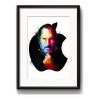 Cuadro Steve Jobs Colors Apple Decoracion Con Paspartú Marco Negro