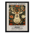 Cuadro Ciervo William Morris Arte Botanico Flores Exposición Marco Negro